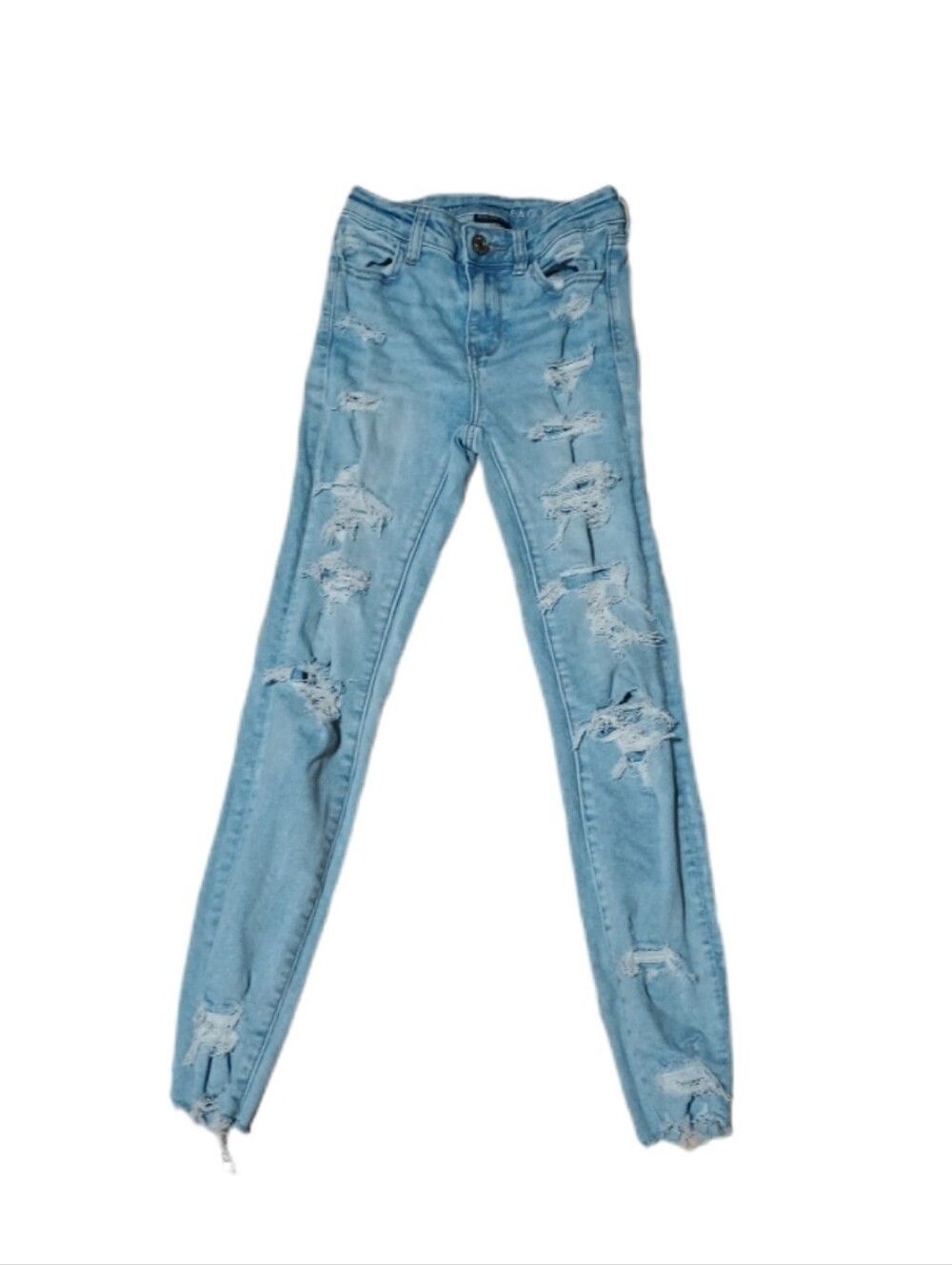 American Eagle Outfitters Light Blue Ripped Skinny Jeans